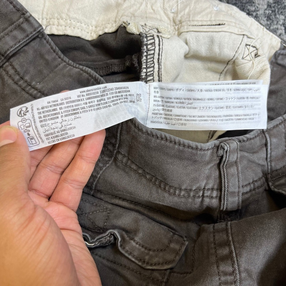 Hollister Mens Loose Fit Cargo Pants Charcoal Grey 30x32 Utility Workwear - Picture 5 of 8